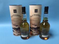 Two bottles of 12 year old 'Old Pulteney' single malt whisky (2)