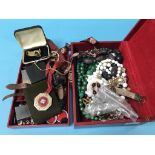 Jewellery box and contents, to include watches, Zippo lighter etc.