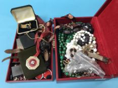Jewellery box and contents, to include watches, Zippo lighter etc.