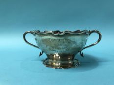 A silver two handled bowl, 6oz