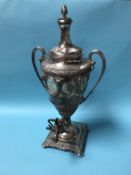 A silver plated Classical urn