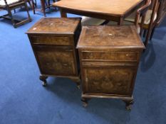 Pair of walnut bedside cabinets