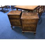 Pair of walnut bedside cabinets