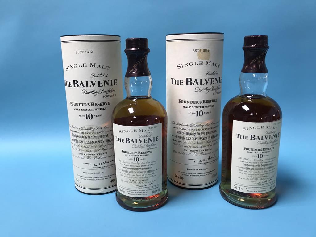 Two bottles of single malt 'The Balvenie' 10 year old Scotch whisky