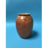 A Ruskin pottery vase, on mottled orange ground, 16cm high