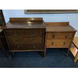 Two oak chest of drawers