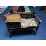 An oak Old Charm telephone seat