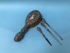 A silver mounted brush etc.