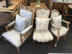 Three chairs, with matching cushions, from the collection 'The Chateau by Angel Strawbridge'