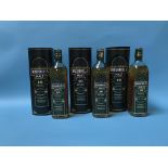 Three bottles of Bushmills 10 year old single Irish whisky