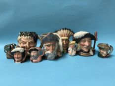 Nine Royal Doulton Character jugs, various