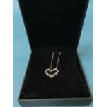 An 18ct white gold 'Heart' pendant, mounted with diamonds, 4.5g