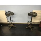 Pair of metal tractor seats