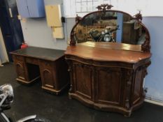 A Victorian mahogany chiffonier and desk