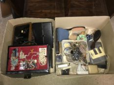 A large quantity of costume jewellery, in two boxes