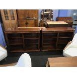 A pair of reproduction mahogany bookcases, 118cm wide