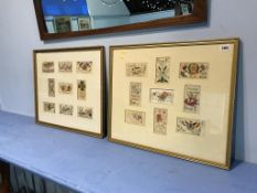 Two framed 1st World War silks