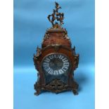 A modern walnut cased bracket clock, with gilt mounts and enamelled numerals, eight day movement and