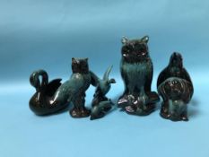 Seven pieces of Blue Mountain pottery animals