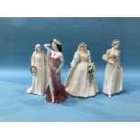 Four Coalport figurines
