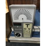 An opticians viewing board