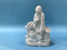 A Chinese blanc de chine figure, 19cm height
