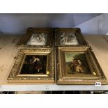 Two gilt framed oils etc.