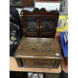 A smokers cabinet and an oak canteen