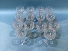 Eight Stewart crystal wine glasses and six crystal wine glasses