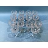 Eight Stewart crystal wine glasses and six crystal wine glasses