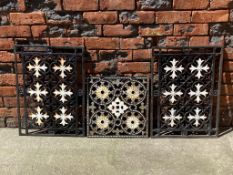 Three Victorian cast iron vent grills