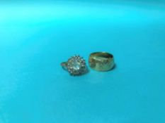 Two 9ct gold rings, 9g
