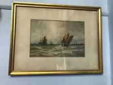 Thomas Bush Hardy (1842 - 1897), watercolour, signed, dated 1895. 'Busy seas off the North East