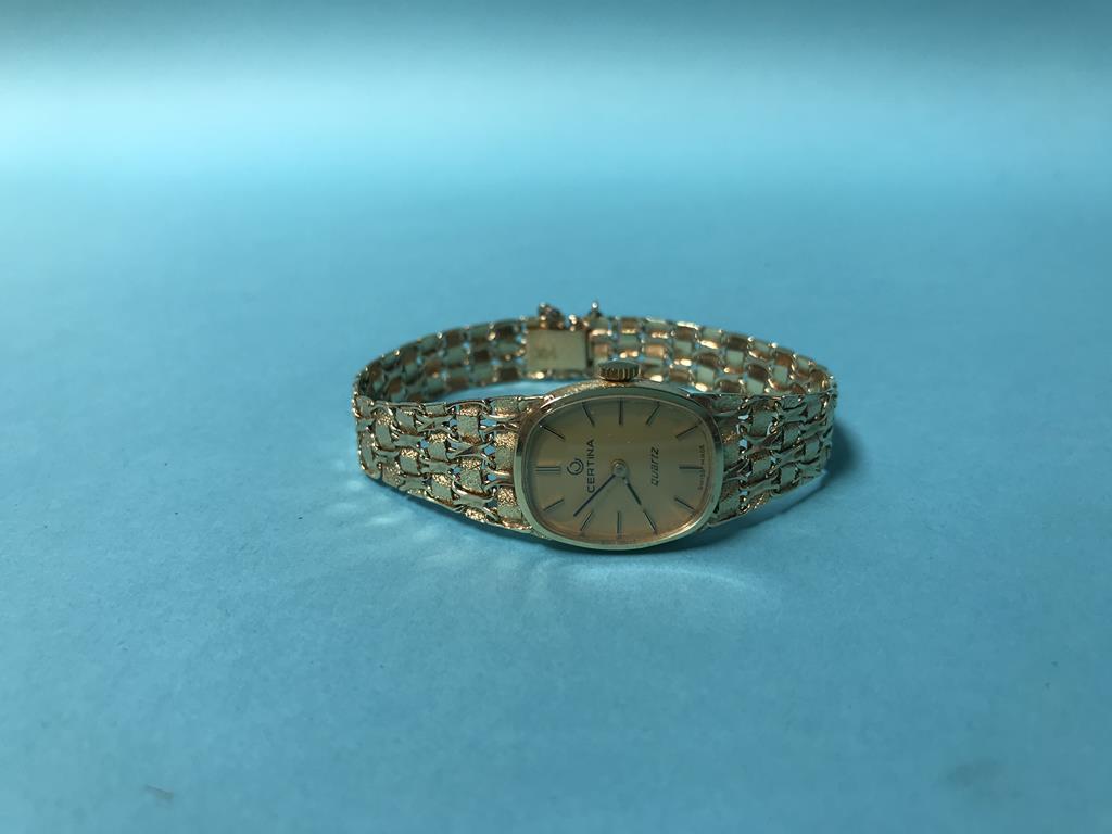 A ladies Certina wristwatch, stamped '14k'