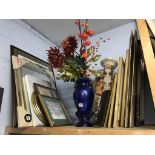 Various pictures and prints and a Japanese vase