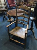A elm ladderback carver chair