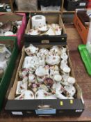 Two trays of Royal Albert Old Country Roses china