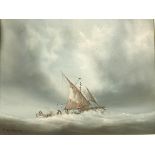 P. J. Wintrip, oil, signed, 'Vessel at sea'