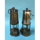 Two Eccles miners lamps