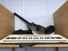 A digital guitar and a Kawai keyboard