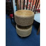 Two canework stools