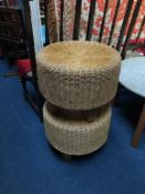 Two canework stools