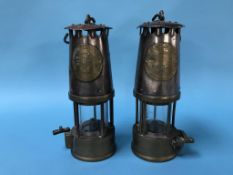 Two Eccles miners lamps