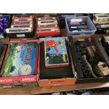 Three trays of vintage toys and games