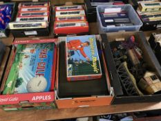 Three trays of vintage toys and games