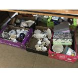 Four boxes of assorted, to include Spode and autumn leaves etc.