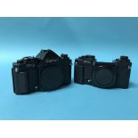 Two Canon F1 camera bodies, No's 212411 and 253817