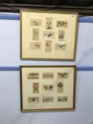 Two sets of framed 1st World War silks