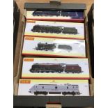 Five boxed Hornby 00 gauge model locomotives