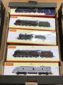 Five boxed Hornby 00 gauge model locomotives